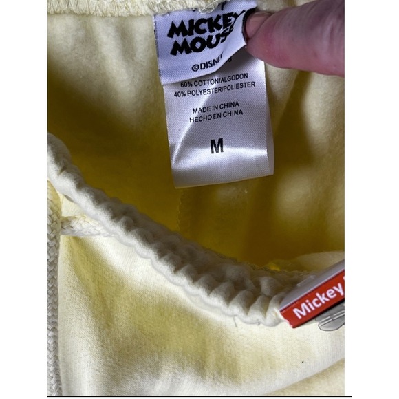 NWT Disney Mickey Mouse Gold Foil Graphic Athletic Shorts Women Size M Yellow - Picture 5 of 5